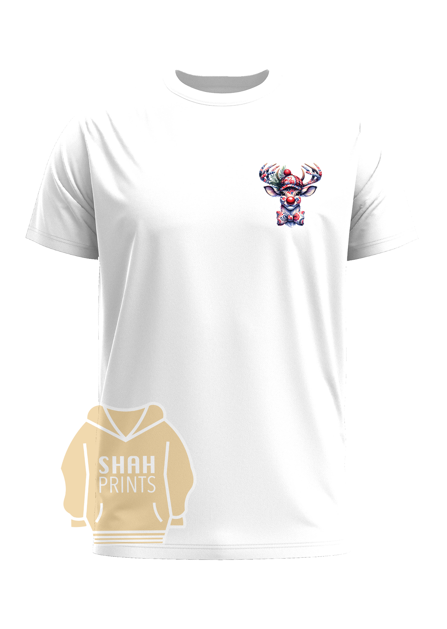 Christmas Reindeer Crew Neck T-Shirt (Must-Have)