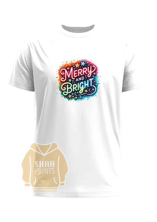 Merry and Bright Short Sleeve Crew Neck T-Shirt