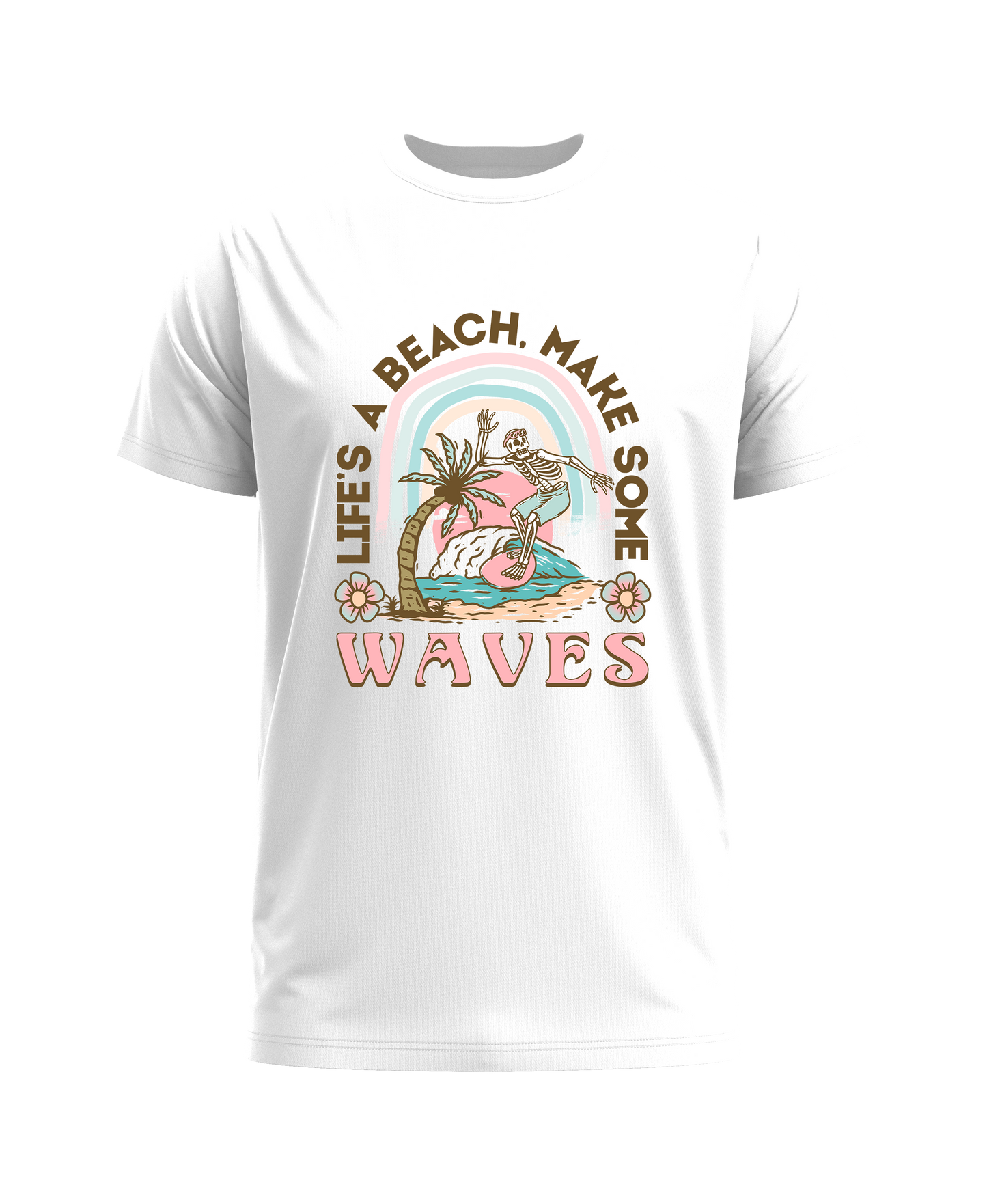 Waves Short Sleeve Crew Neck T-Shirts