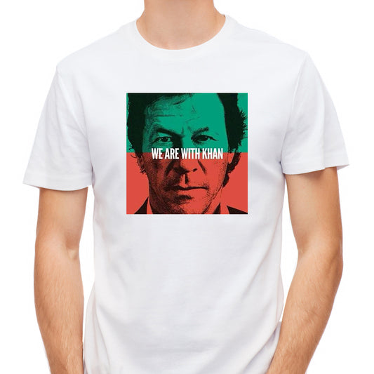 'We are with Khan' Short Sleeve Crew Neck T-Shirt